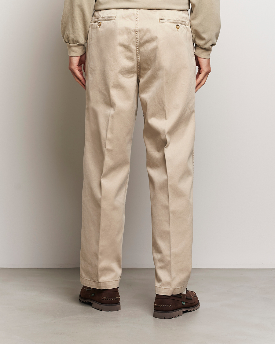 Herre | Bukser | orSlow | Two Tuck Wide Trousers Khaki