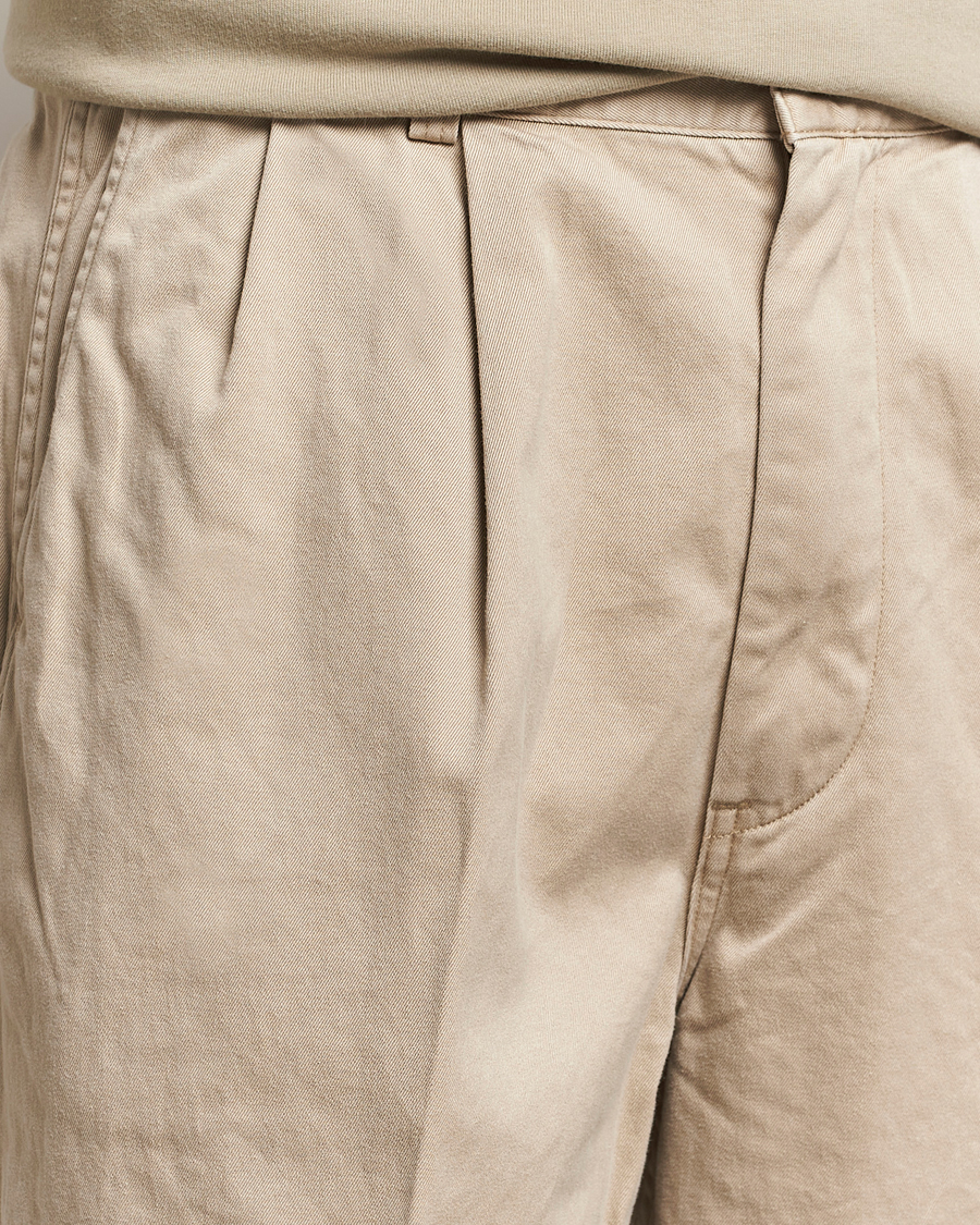 Herre | Bukser | orSlow | Two Tuck Wide Trousers Khaki