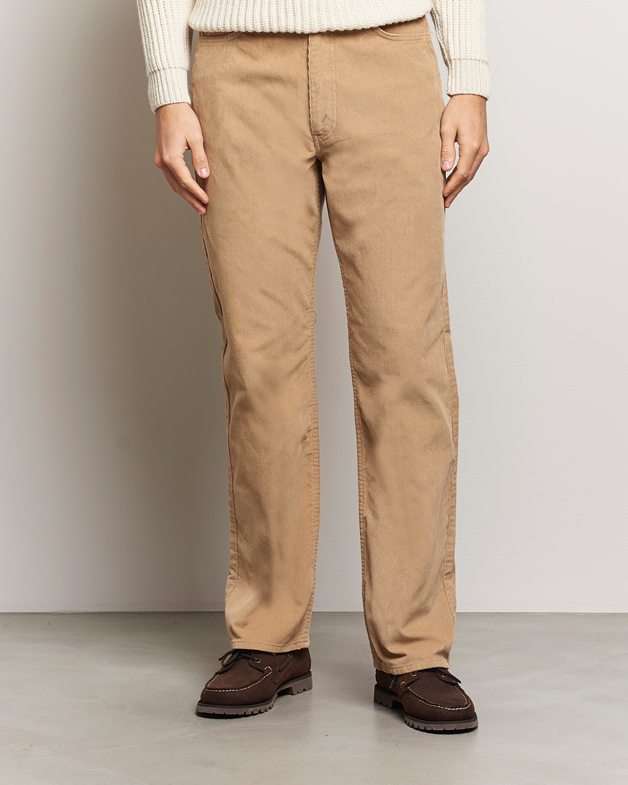 Herre | Bukser | orSlow | Shoe Cut Corduroy Pants Beige