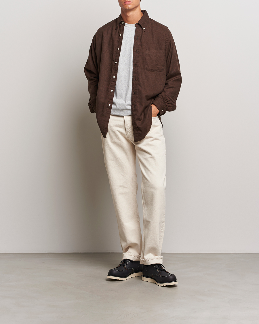 Herre | Skjorter | orSlow | Button Down Shirt Burgundy