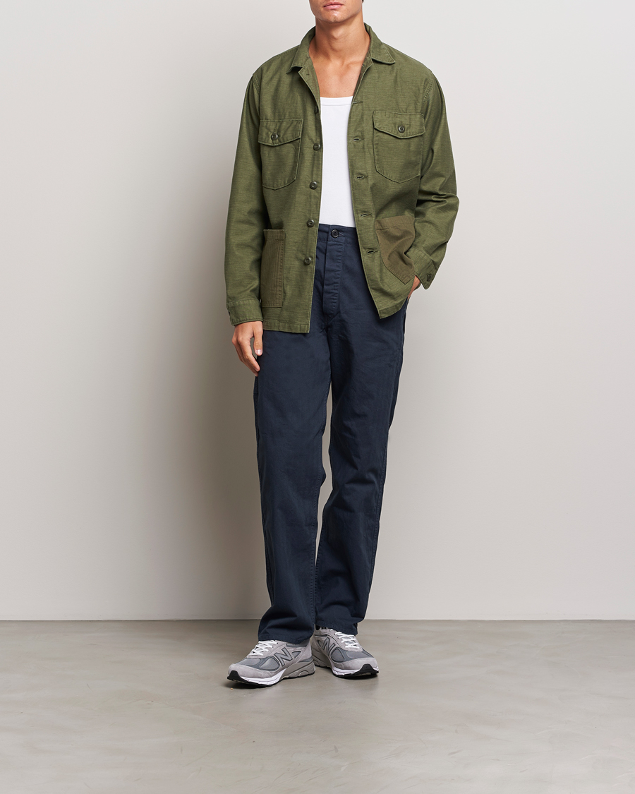 Herre | Skjorter | orSlow | 4 Pockets US Army Shirt Dark Olive