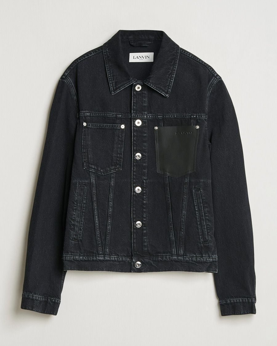 Herre | Jakker | Lanvin | Leather Pocket Denim Jacket Black