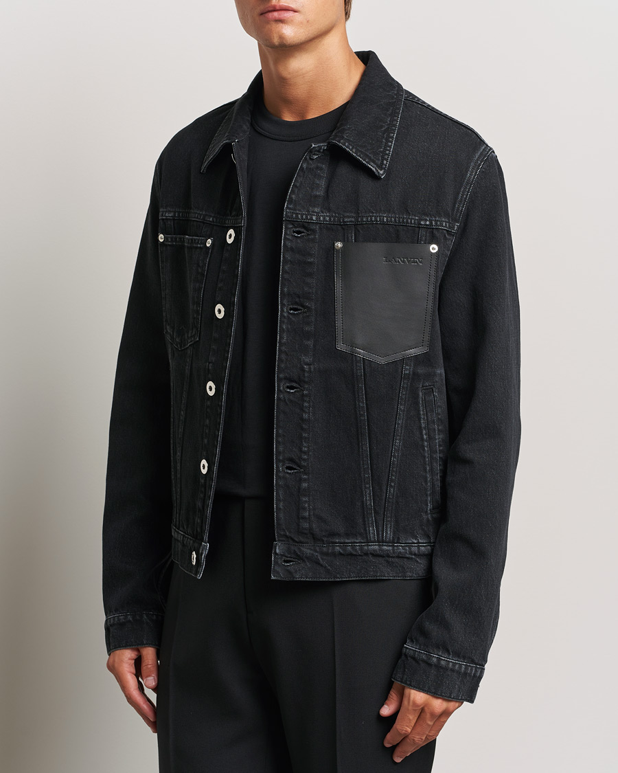 Herre | Jakker | Lanvin | Leather Pocket Denim Jacket Black