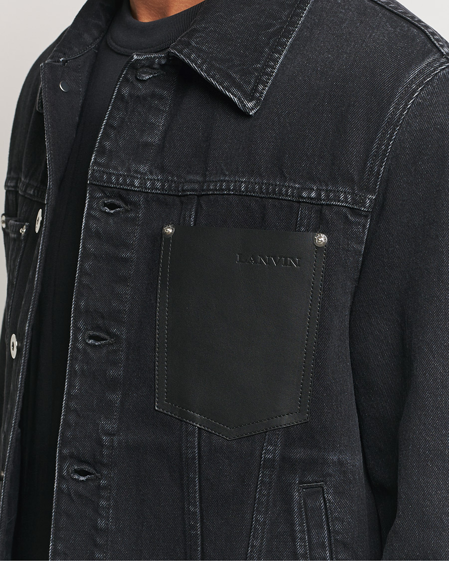 Herre | Jakker | Lanvin | Leather Pocket Denim Jacket Black