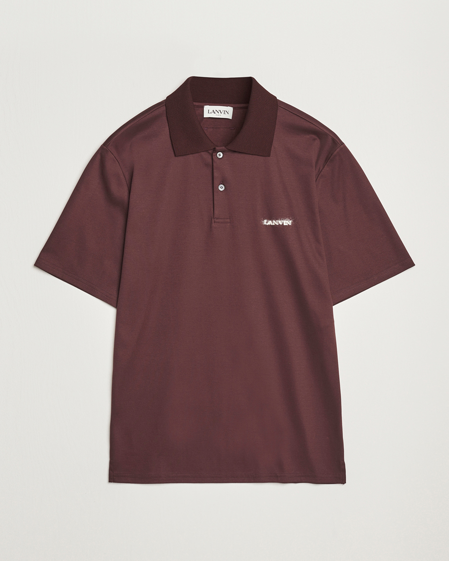 Herre | Pikéer | Lanvin | Mohair Logo Short Sleeve Polo Burgundy
