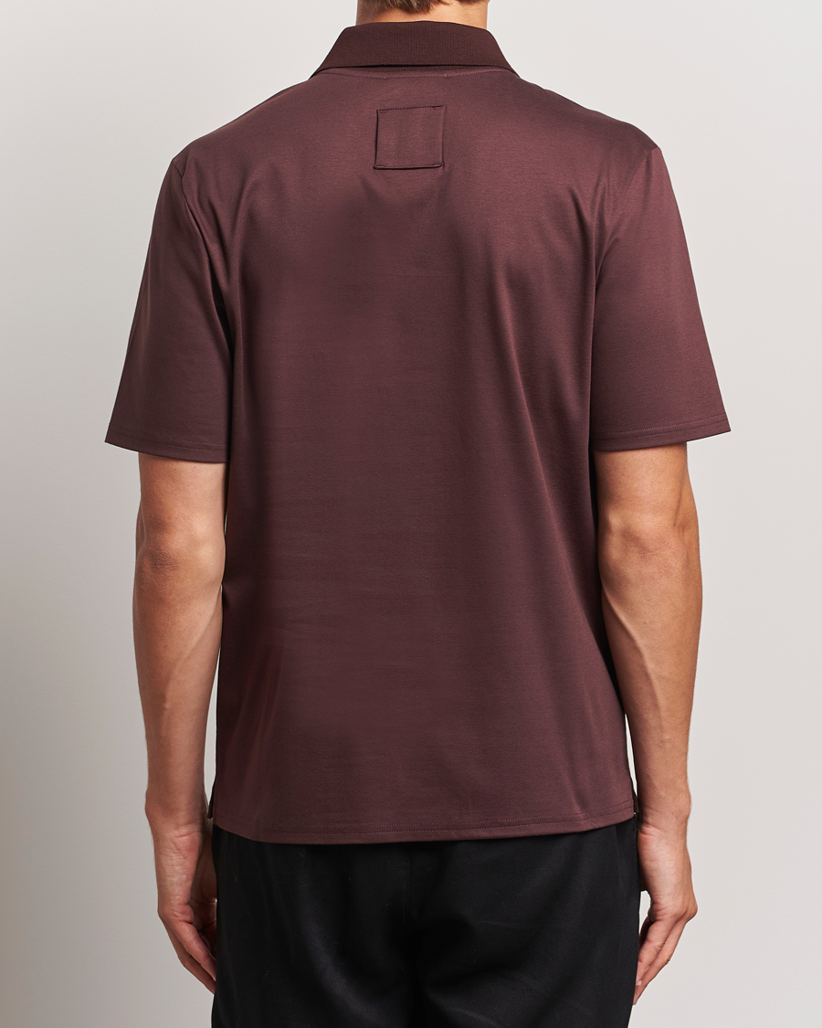 Herre | Pikéer | Lanvin | Mohair Logo Short Sleeve Polo Burgundy
