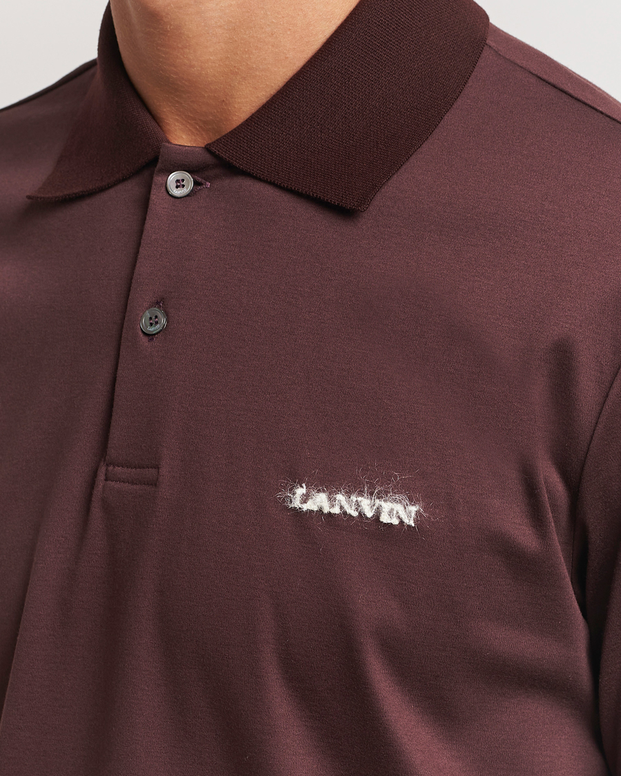 Herre | Pikéer | Lanvin | Mohair Logo Short Sleeve Polo Burgundy