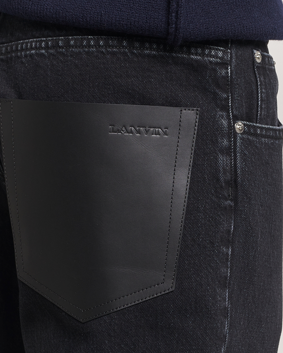 Herre | Jeans | Lanvin | Leather Pocket Denim Pants Black