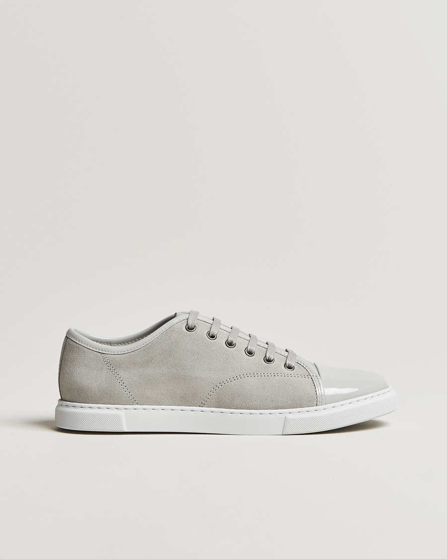 Herre | Gifts for Her | Lanvin | Womens Patent Cap Toe Sneaker Powder Gray