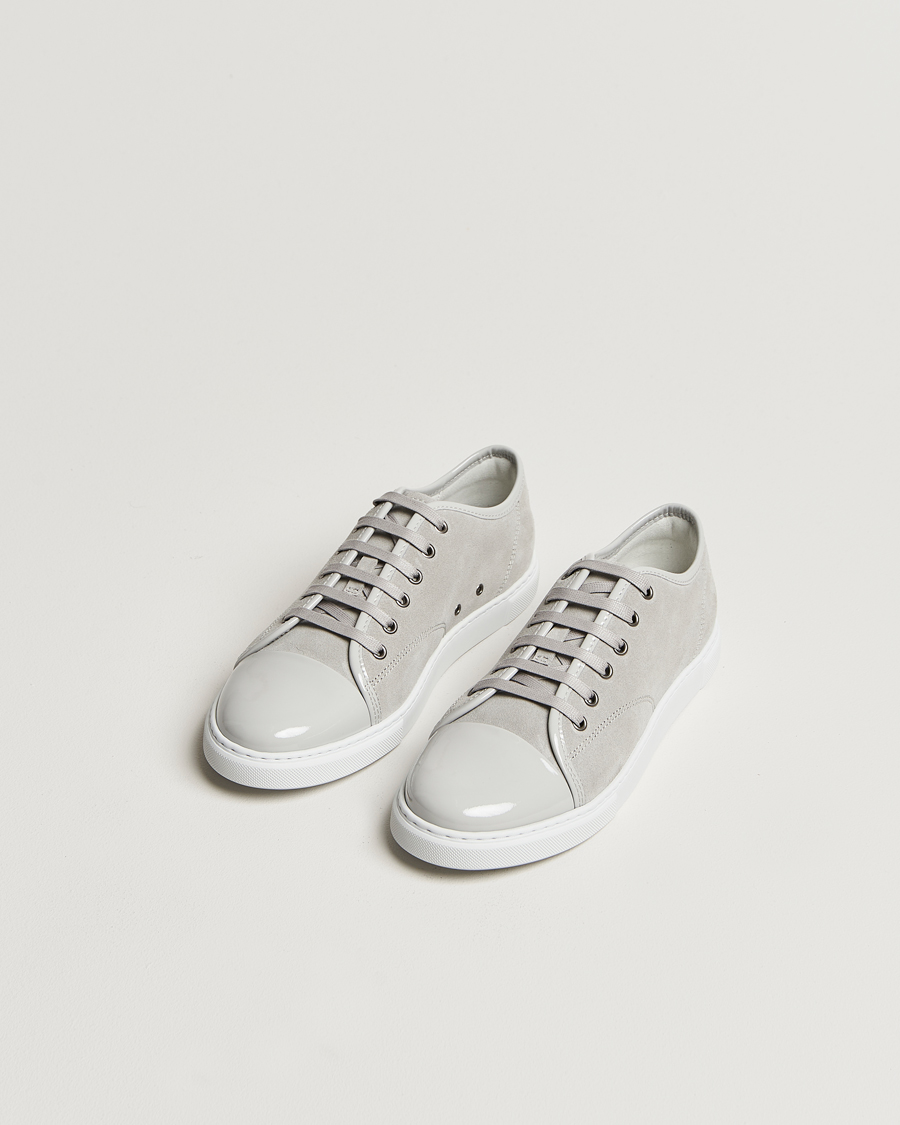 Herre | Gifts for Her | Lanvin | Womens Patent Cap Toe Sneaker Powder Gray