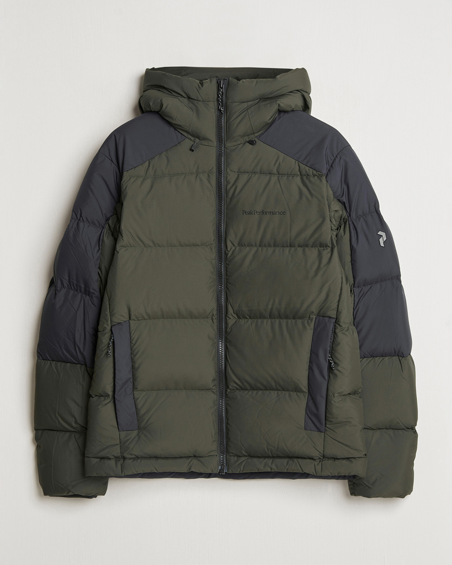 Herre | Jakker | Peak Performance | Down Puffer Hood Jacket Olive Extreme