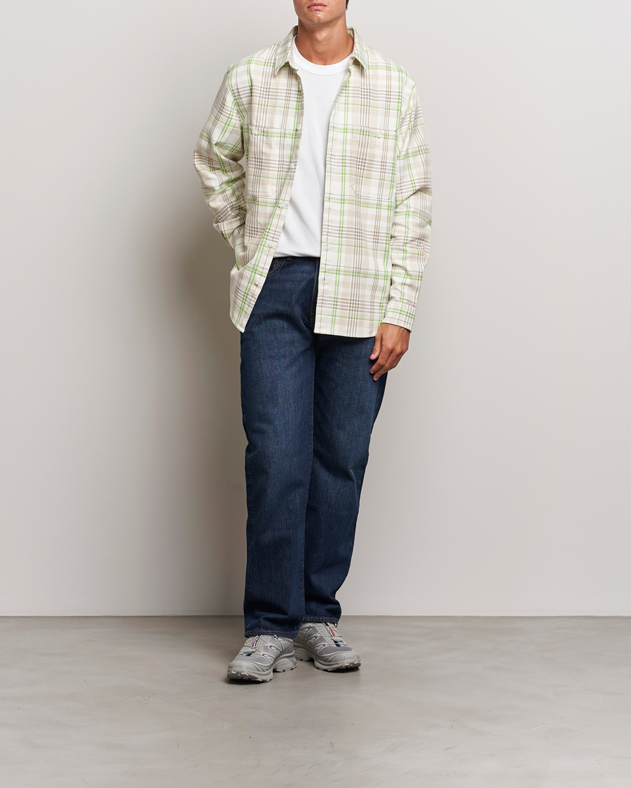 Herre | Skjorter | Peak Performance | Heavy Flannel Cotton Shirt Checked Beige