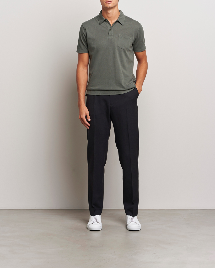 Herre | Pikéer | Sunspel | Riviera Polo Shirt Drill Green