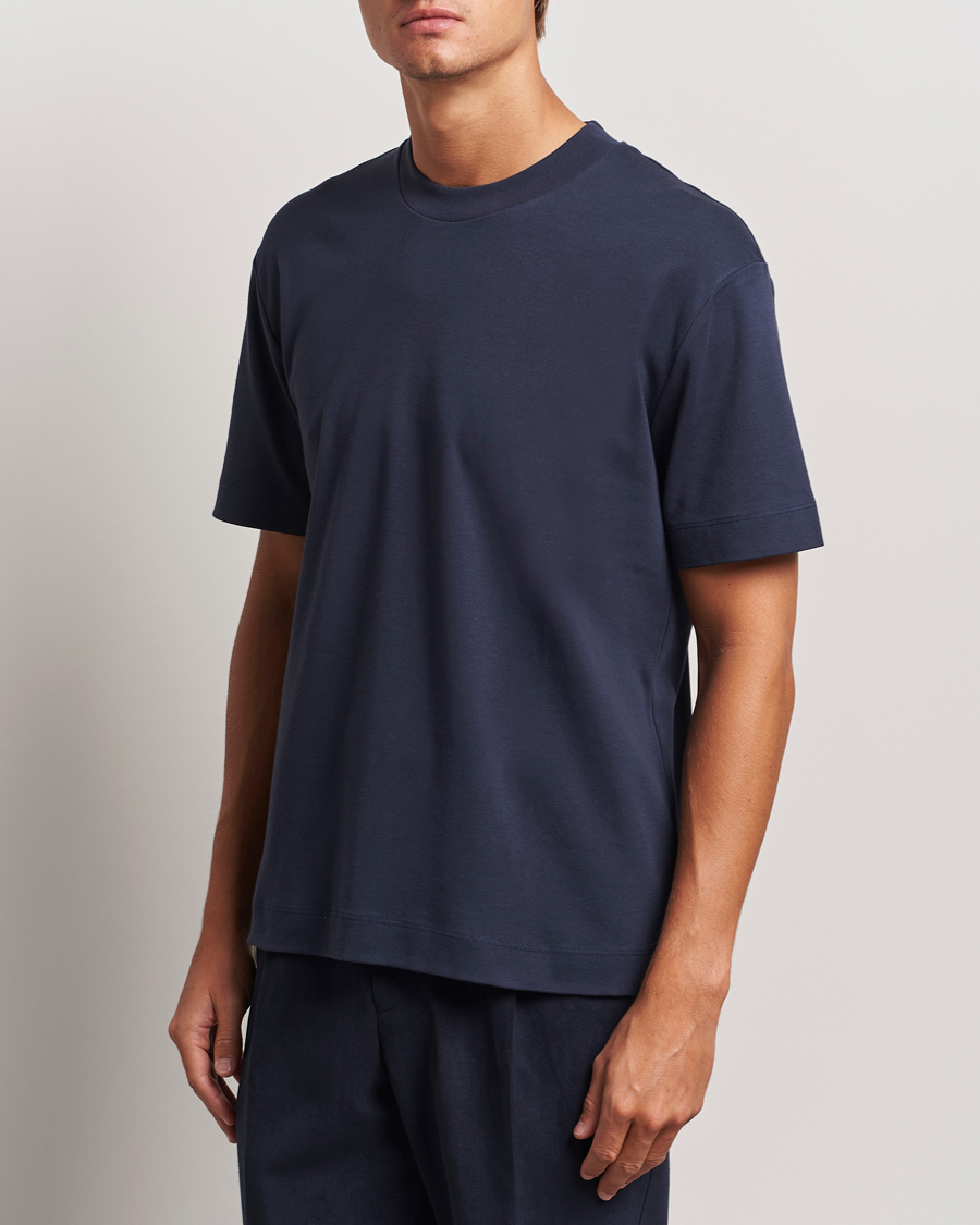 Herre | T-Shirts | Sunspel | Heavy Weight Supima Cotton T-Shirt Navy
