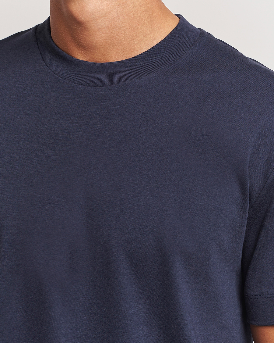 Herre | T-Shirts | Sunspel | Heavy Weight Supima Cotton T-Shirt Navy