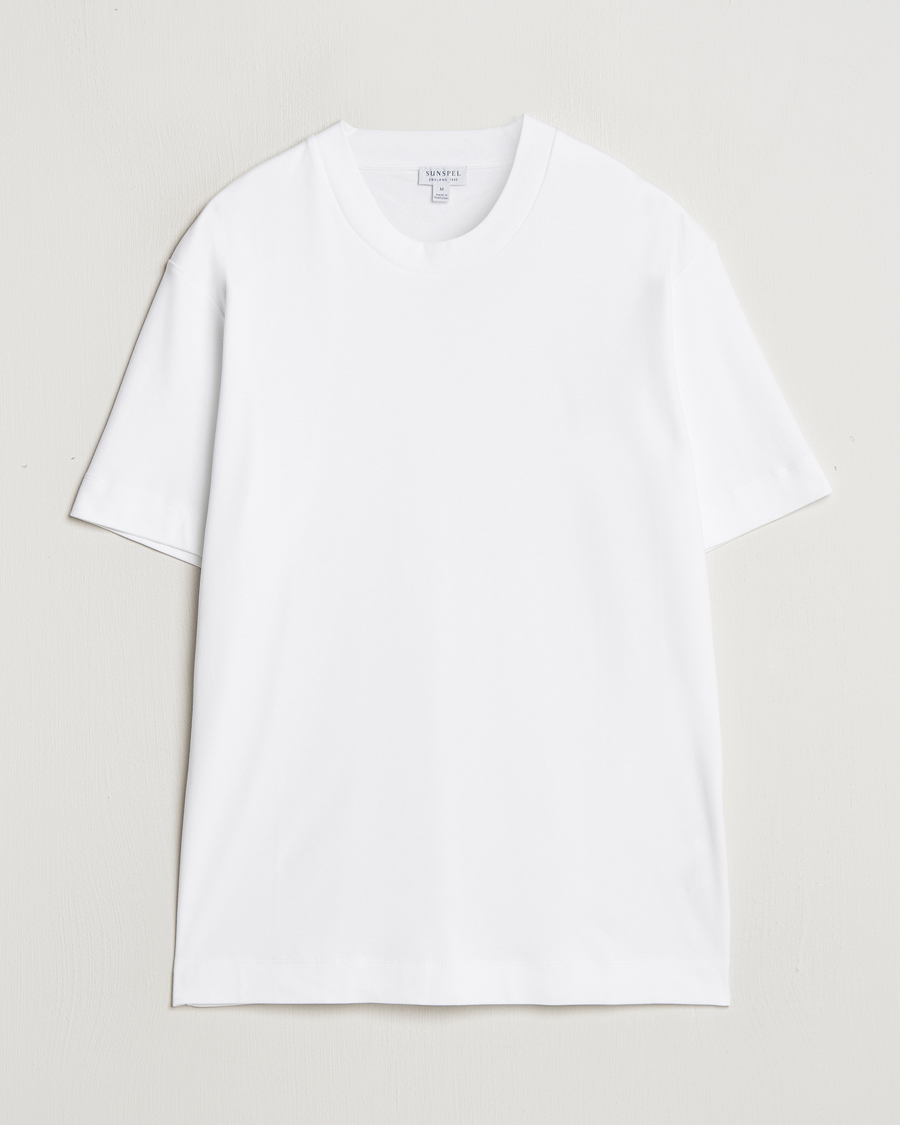 Herre | T-Shirts | Sunspel | Heavy Weight Supima Cotton T-Shirt White