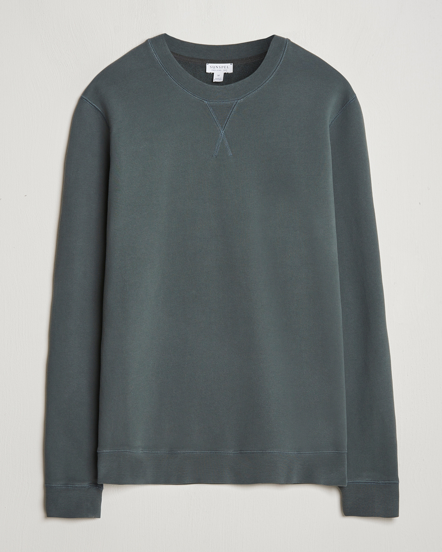 Herre | Gensere | Sunspel | Loopback Sweatshirt Drill Green