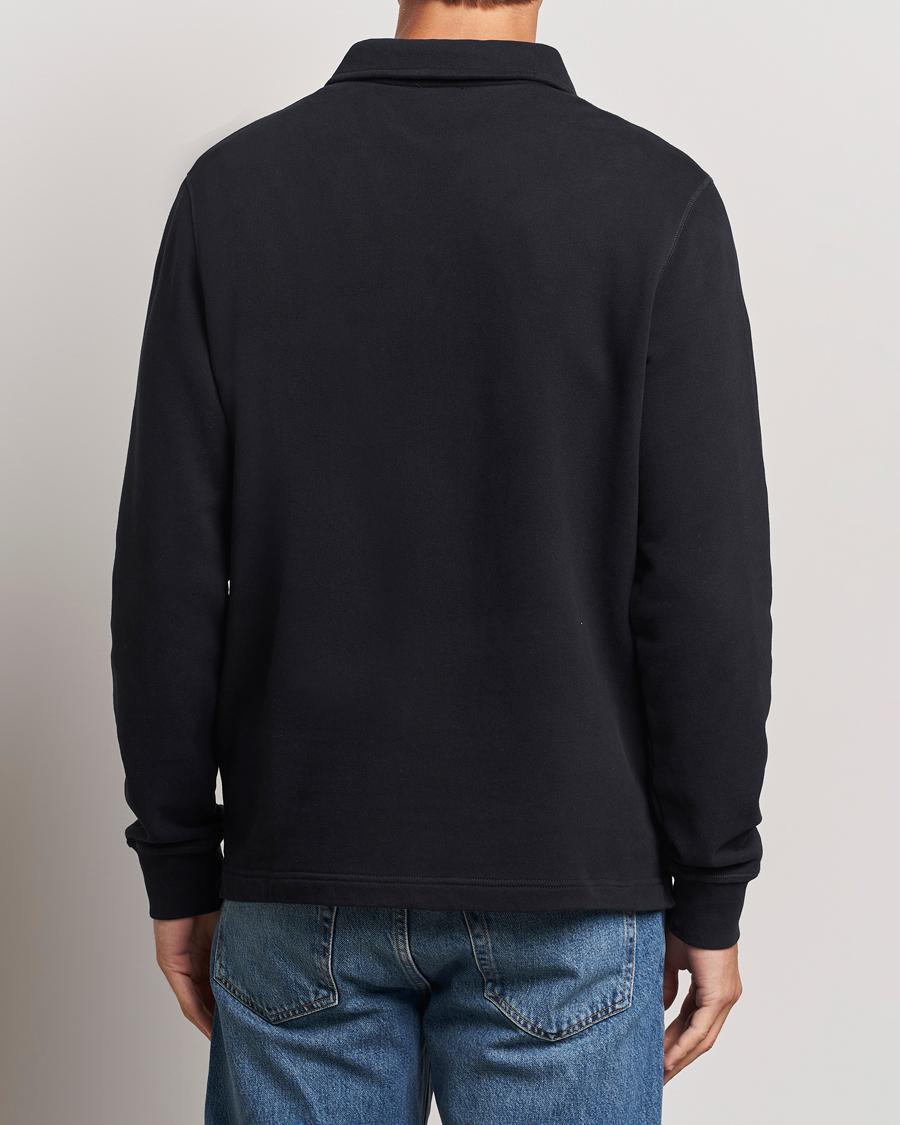 Herre | Gensere | Sunspel | Zip Loopback Sweatshirt Polo Black