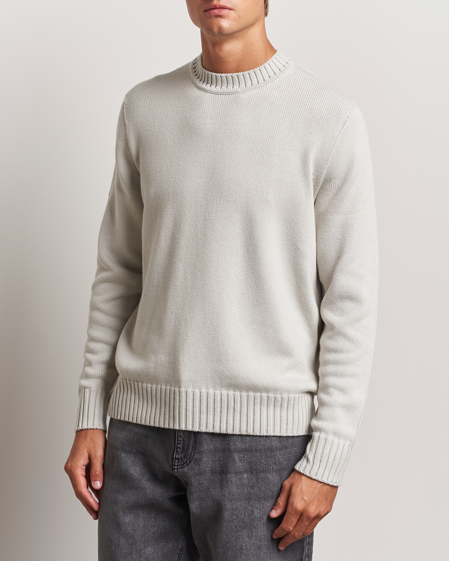 Herre | Gensere | Sunspel | Mid Weight Cotton Crew Putty