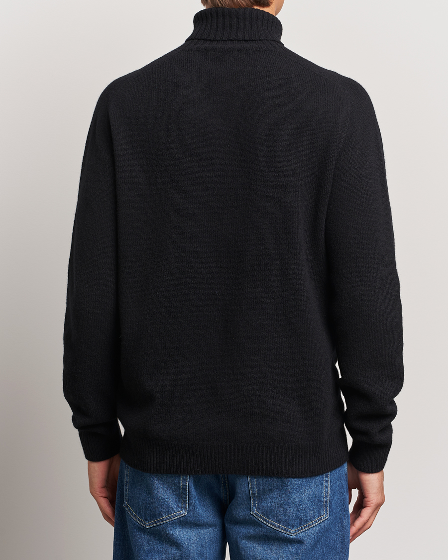Herre | Gensere | Sunspel | Lambswool Poloshirt Black