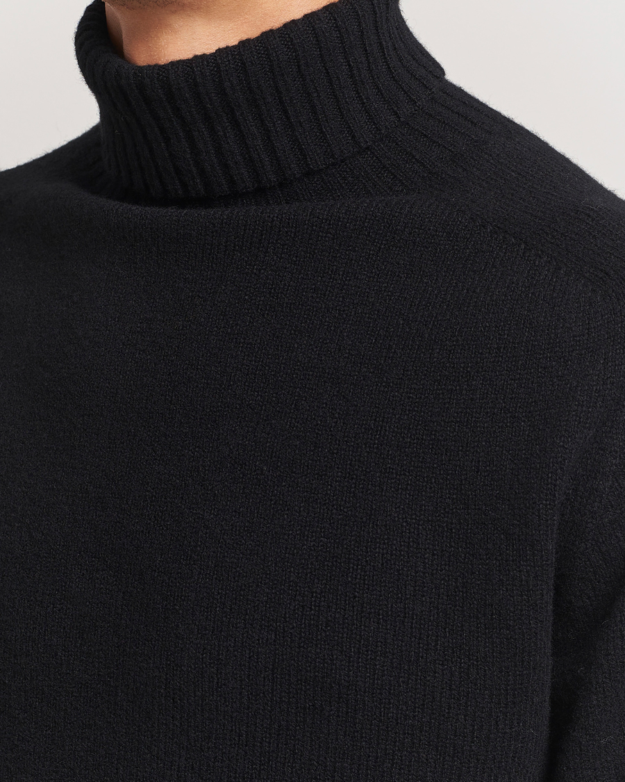 Herre | Gensere | Sunspel | Lambswool Poloshirt Black