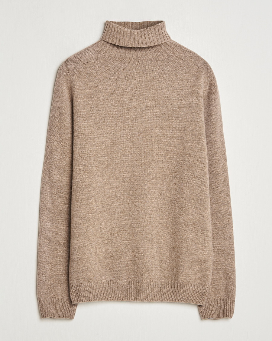 Herre | Gensere | Sunspel | Lambswool Poloshirt Sandstone