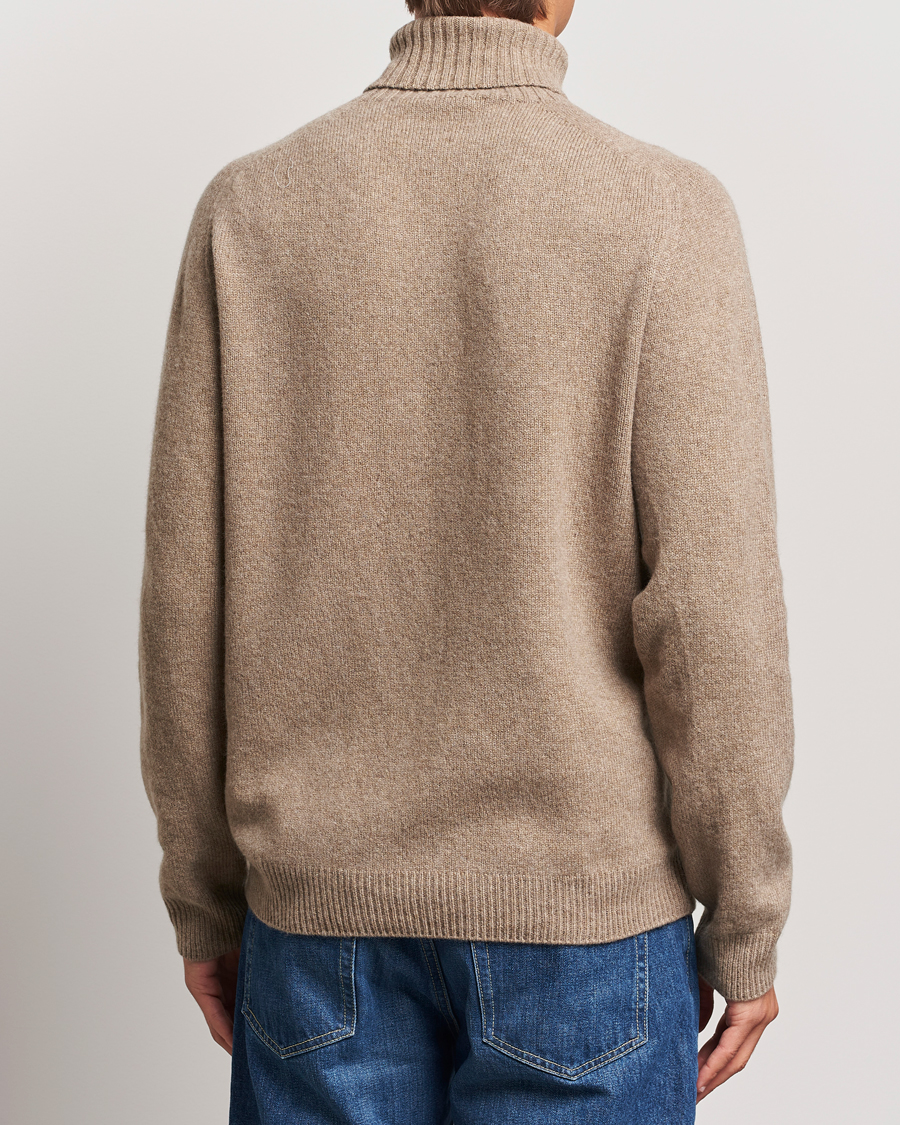 Herre | Gensere | Sunspel | Lambswool Poloshirt Sandstone