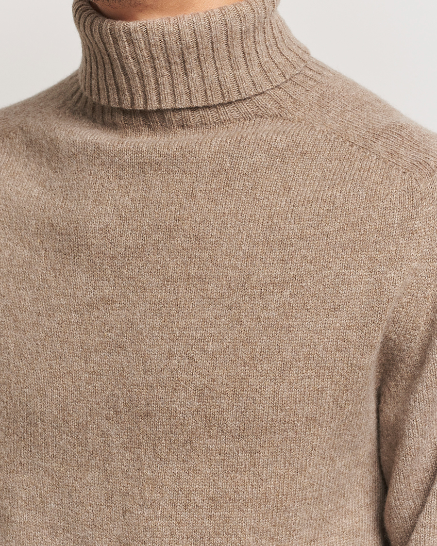 Herre | Gensere | Sunspel | Lambswool Poloshirt Sandstone