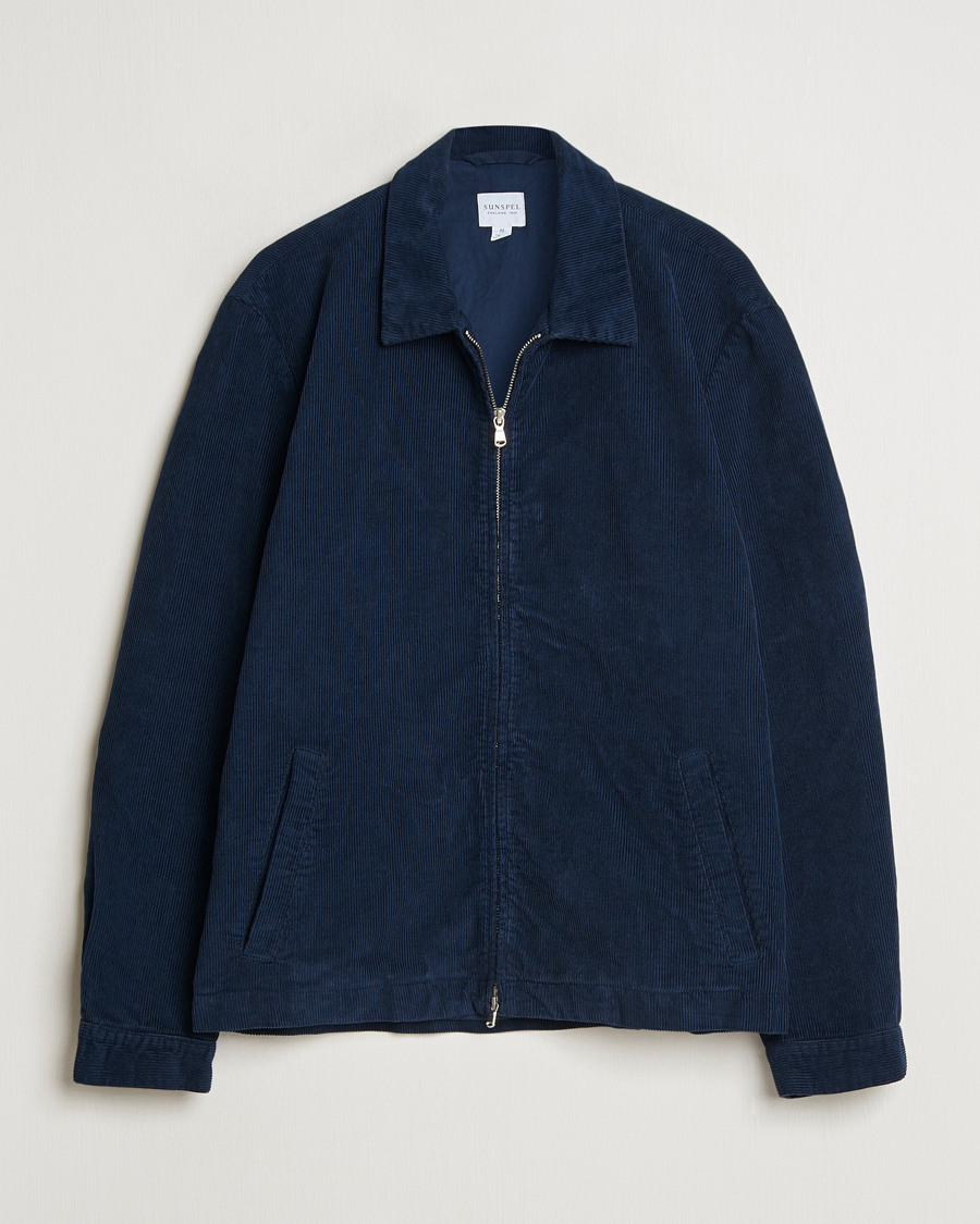 Herre | Jakker | Sunspel | Corduroy Harrington Jacket Navy