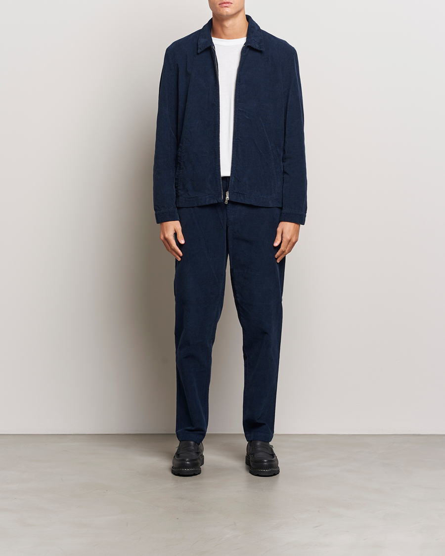 Herre | Jakker | Sunspel | Corduroy Harrington Jacket Navy