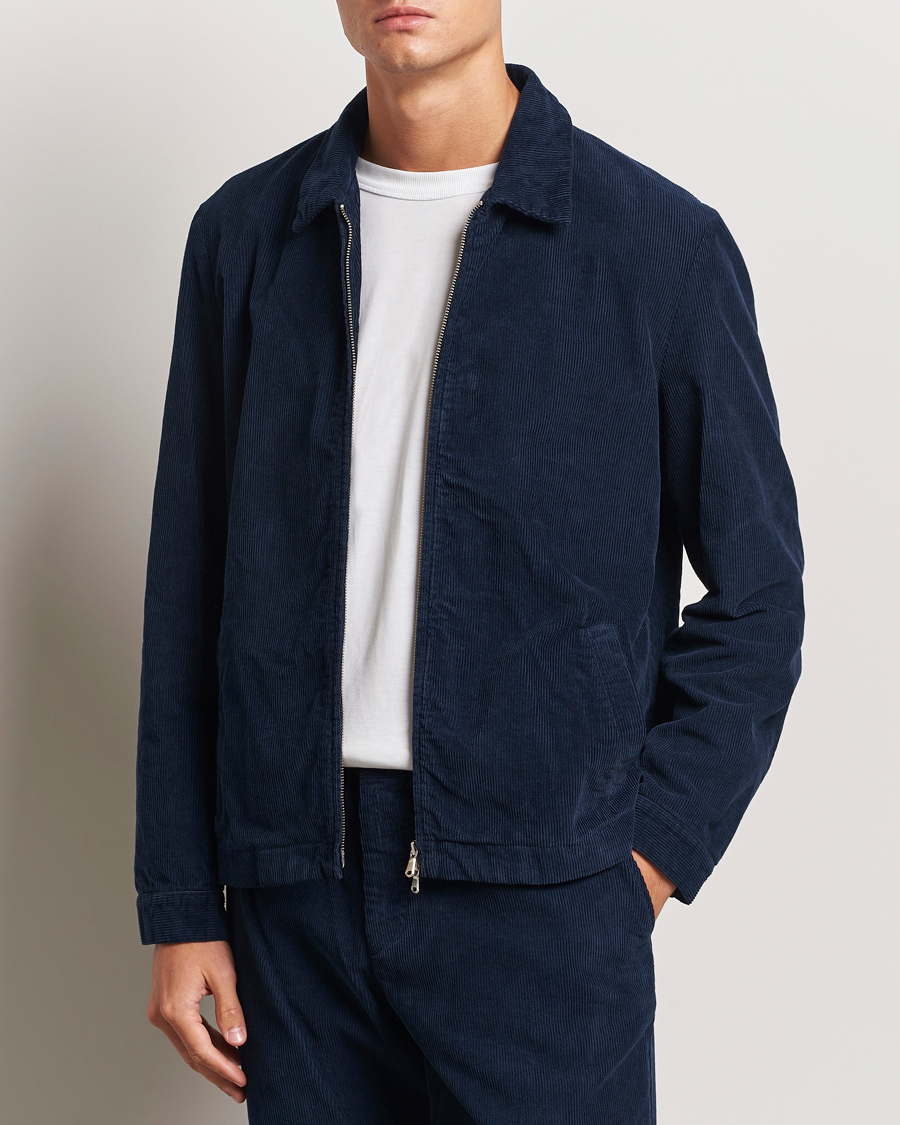 Herre | Jakker | Sunspel | Corduroy Harrington Jacket Navy
