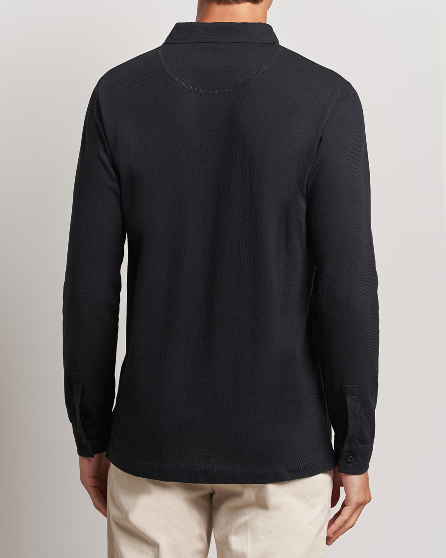 Herre | Gensere | Sunspel | Riviera Long Sleeve Polo Black