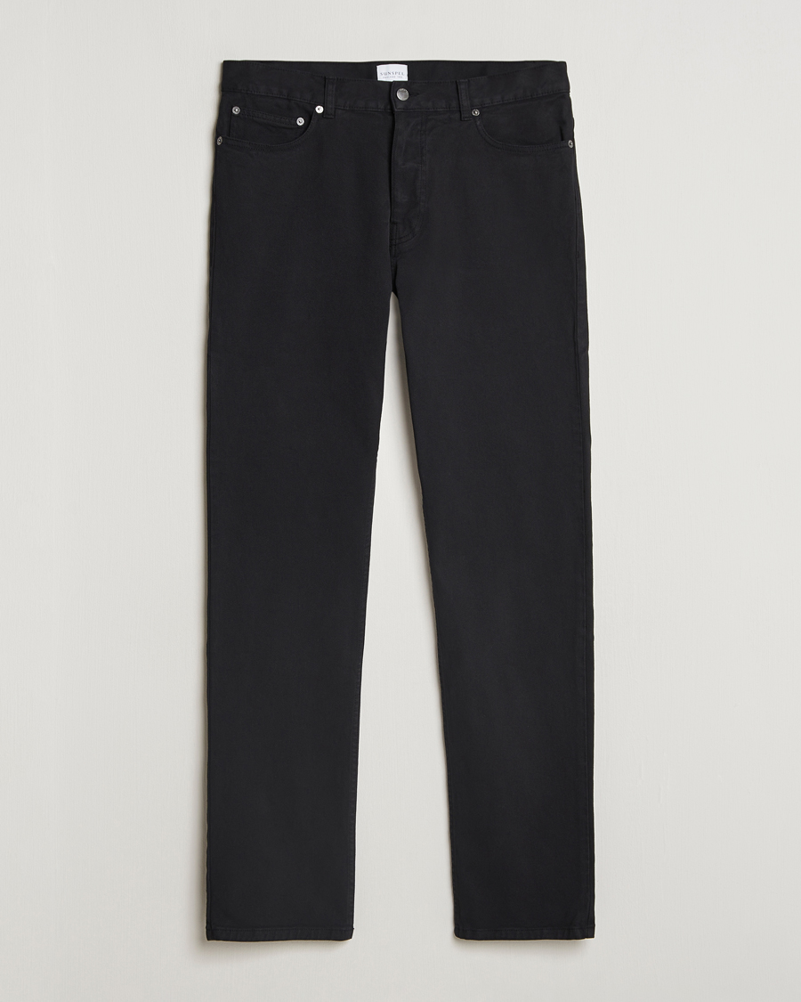 Herre | Bukser | Sunspel | Five Pocket Cotton Twill Trousers Black