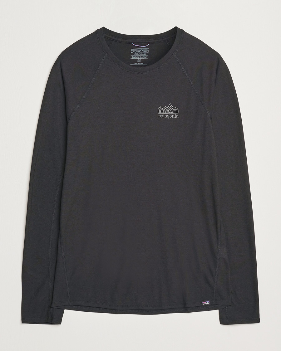 Herre | T-Shirts | Patagonia | Long Sleeve Cap Cool Trail Graphic Shirt Black