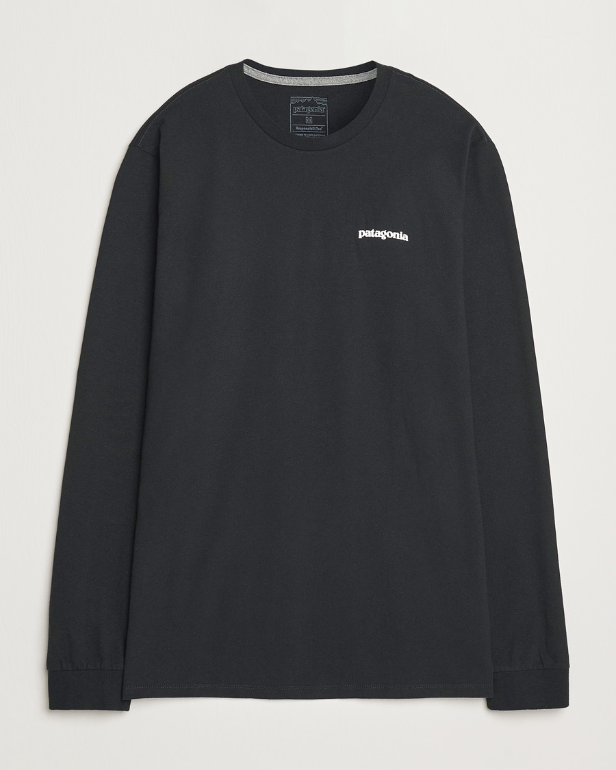 Herre | T-Shirts | Patagonia | Long Sleeve P-6 Logo T-Shirt Black