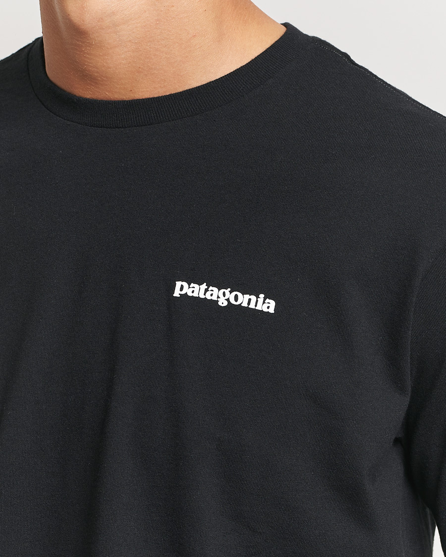 Herre | T-Shirts | Patagonia | Long Sleeve P-6 Logo T-Shirt Black