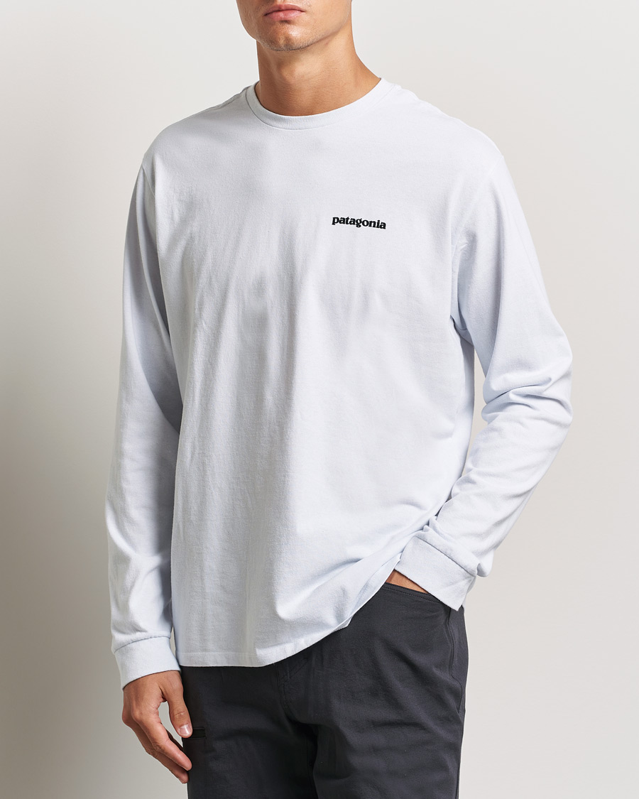 Herre | T-Shirts | Patagonia | Long Sleeve P-6 Logo T-Shirt White
