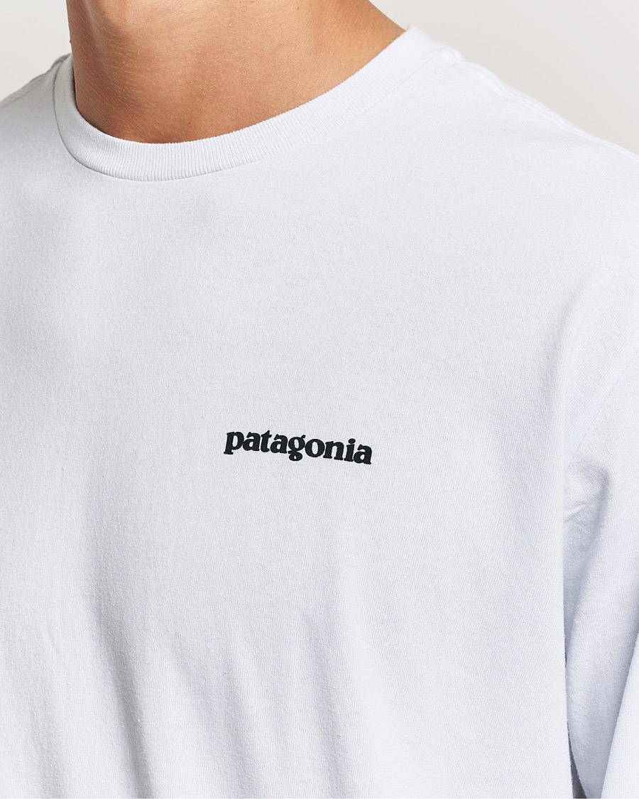 Herre | T-Shirts | Patagonia | Long Sleeve P-6 Logo T-Shirt White