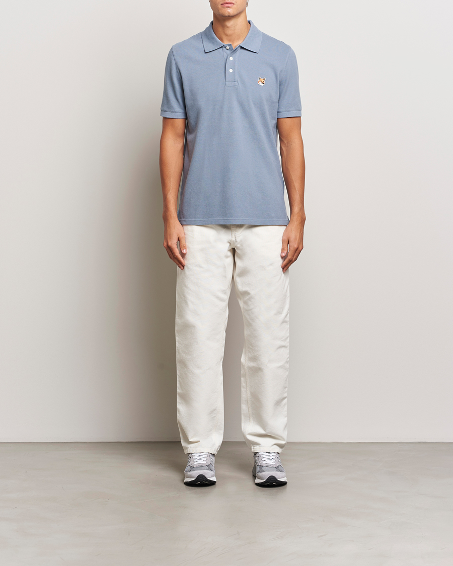 Herre | Pikéer | Maison Kitsuné | Fox Head Polo Moonlight Blue