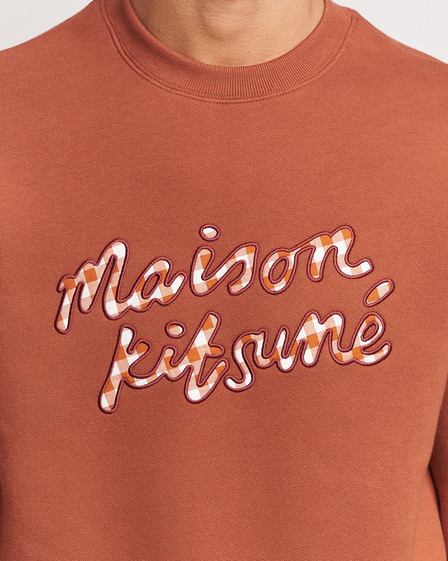 Herre | Gensere | Maison Kitsuné | Gingham Handwriting Sweatshirt Pecan