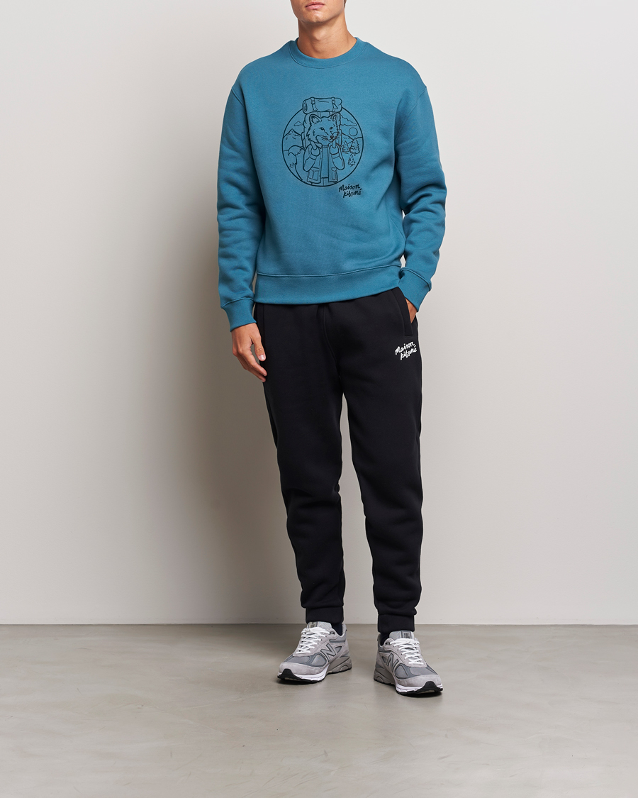 Herre | Gensere | Maison Kitsuné | Ramblin Fox Sweatshirt Lake Blue