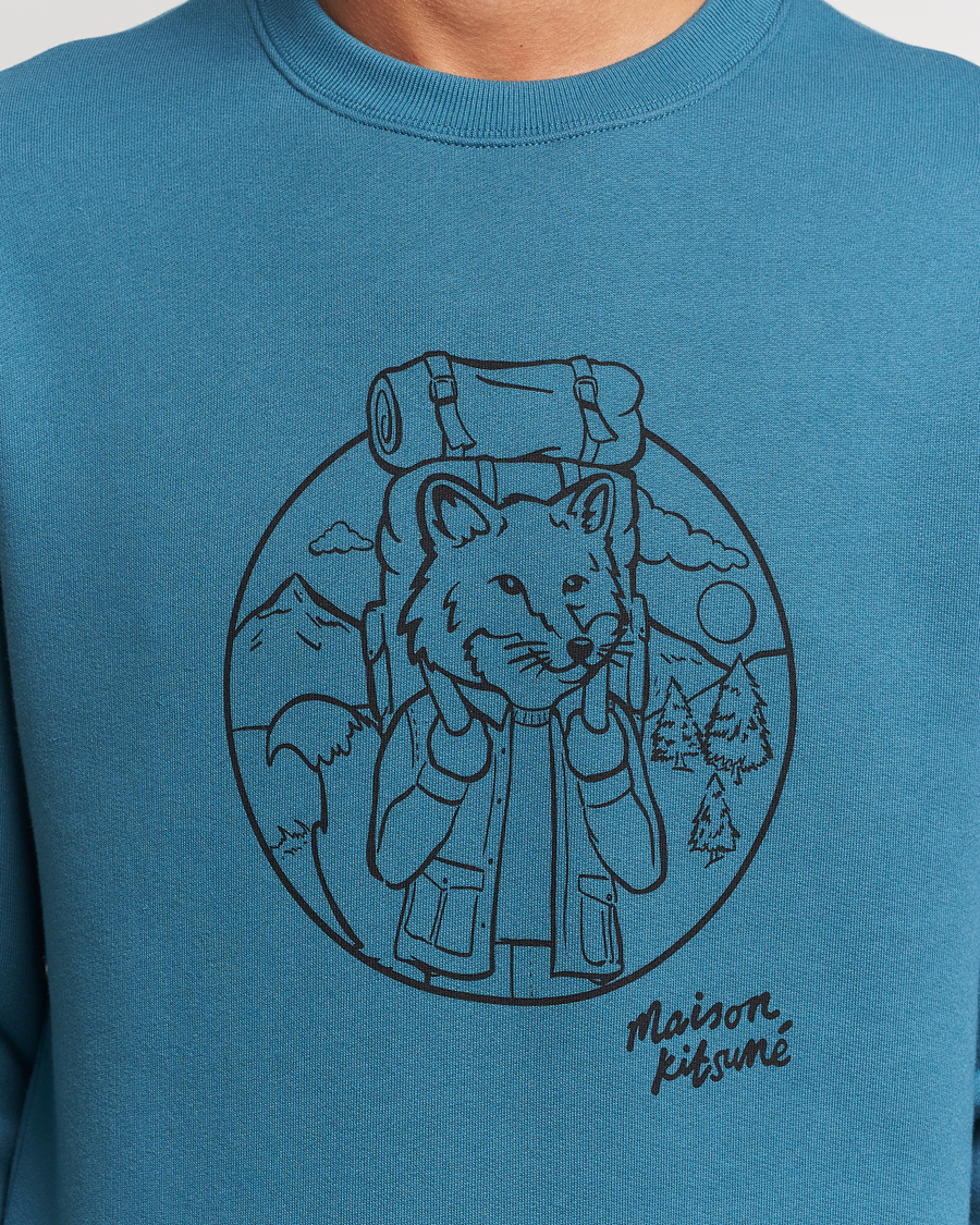 Herre | Gensere | Maison Kitsuné | Ramblin Fox Sweatshirt Lake Blue