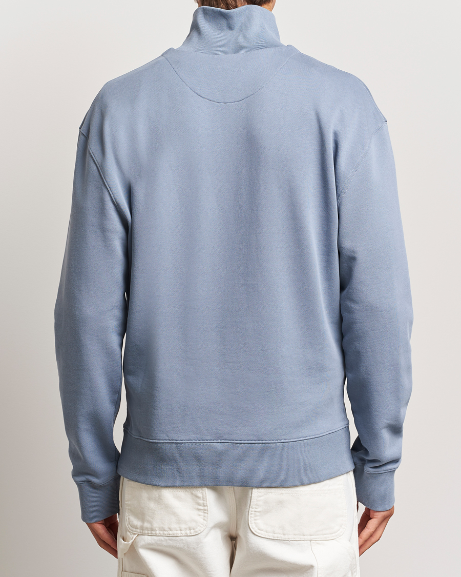 Herre | Gensere | Maison Kitsuné | Fox Head Half Zip Sweatshirt Moonlight Blue
