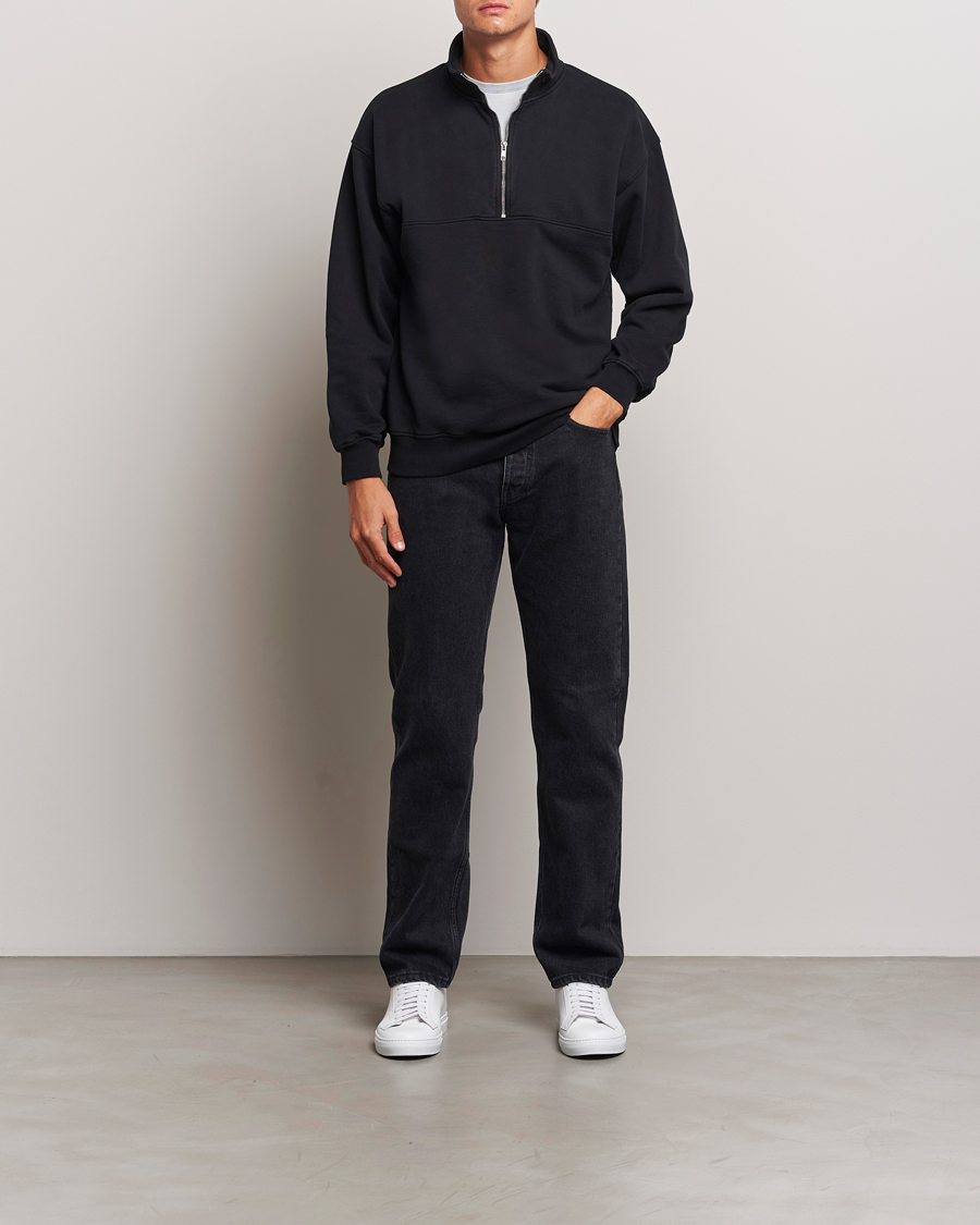 Herre | Gensere | Colorful Standard | Classic Organic Half-Zip Deep Black