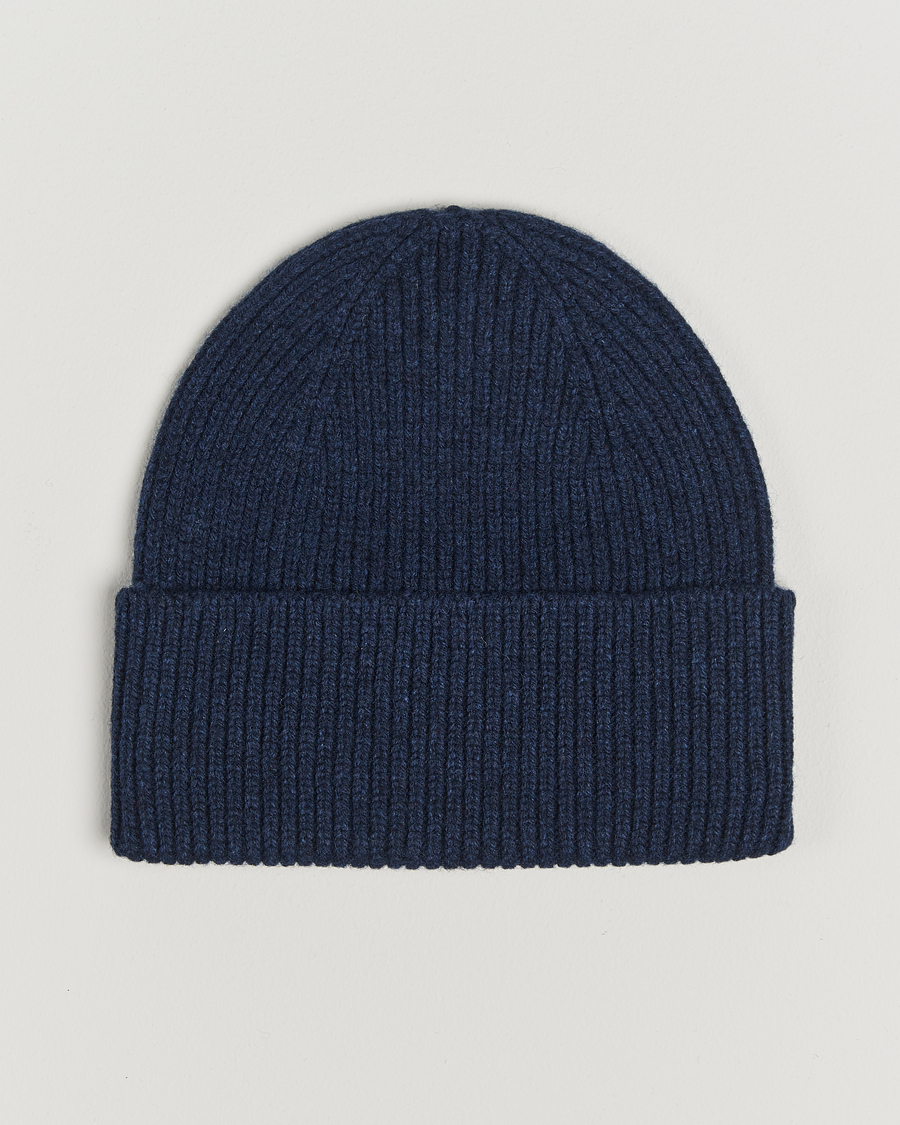 Herre | Luer | Colorful Standard | Merino Wool Beanie Marine Blue