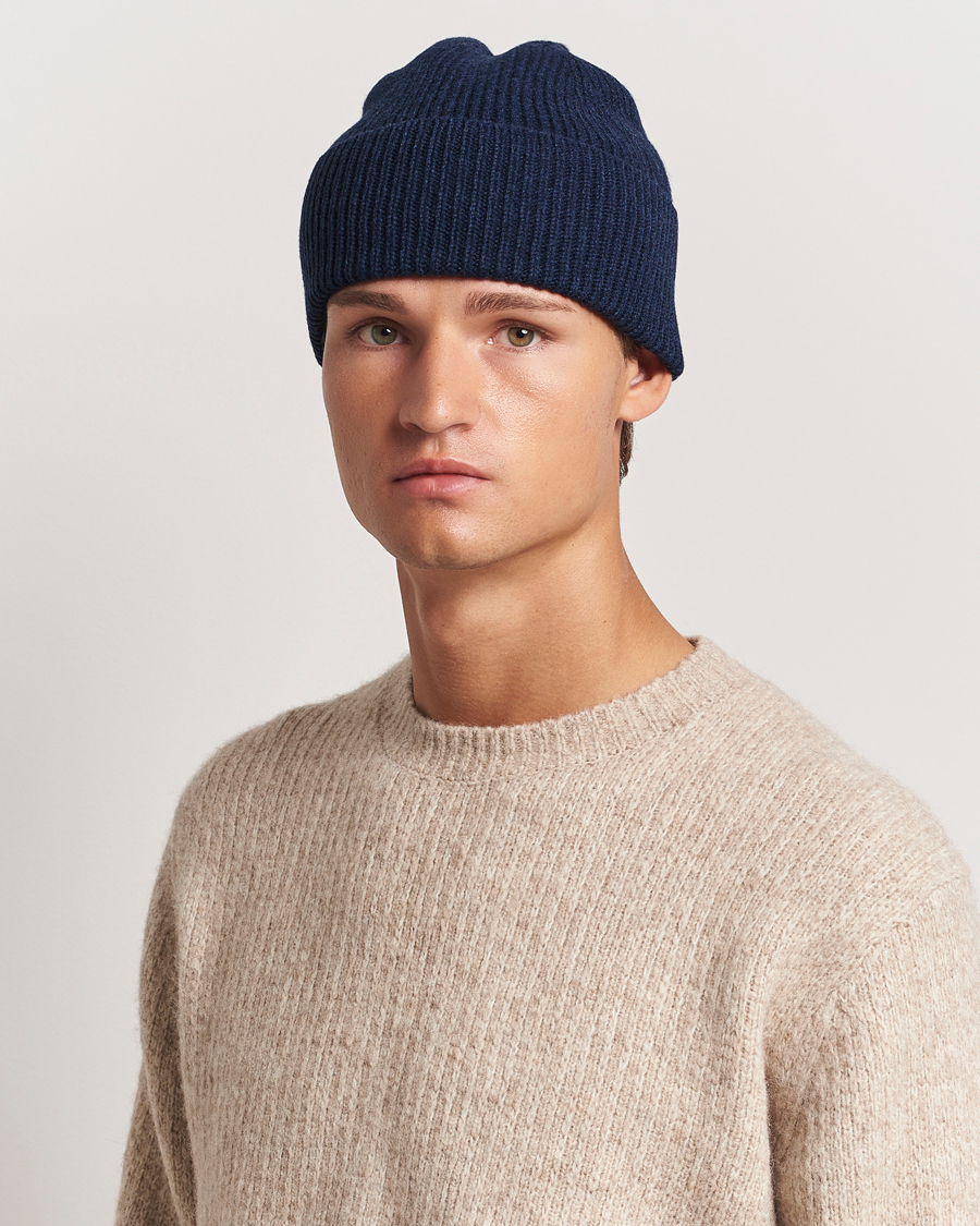 Herre | Luer | Colorful Standard | Merino Wool Beanie Marine Blue