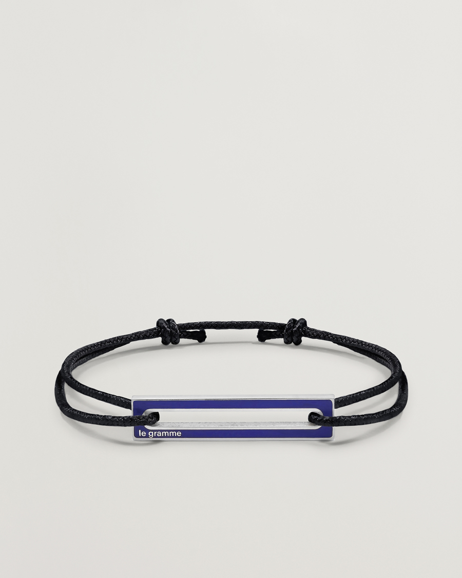 Herre | Smykker | LE GRAMME | Lacquered Cord Bracelet Royal Blue