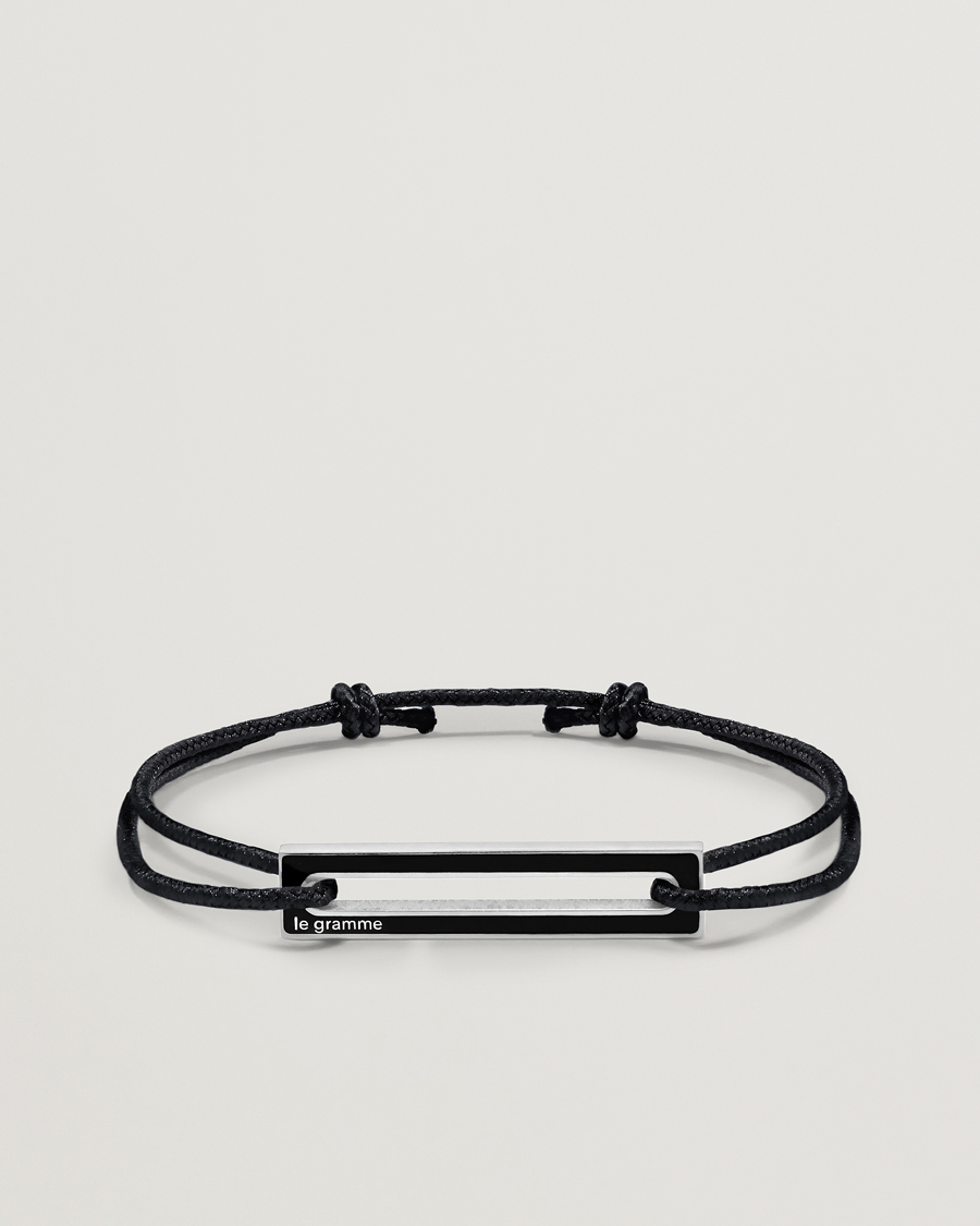 Herre | Smykker | LE GRAMME | Lacquered Cord Bracelet Black