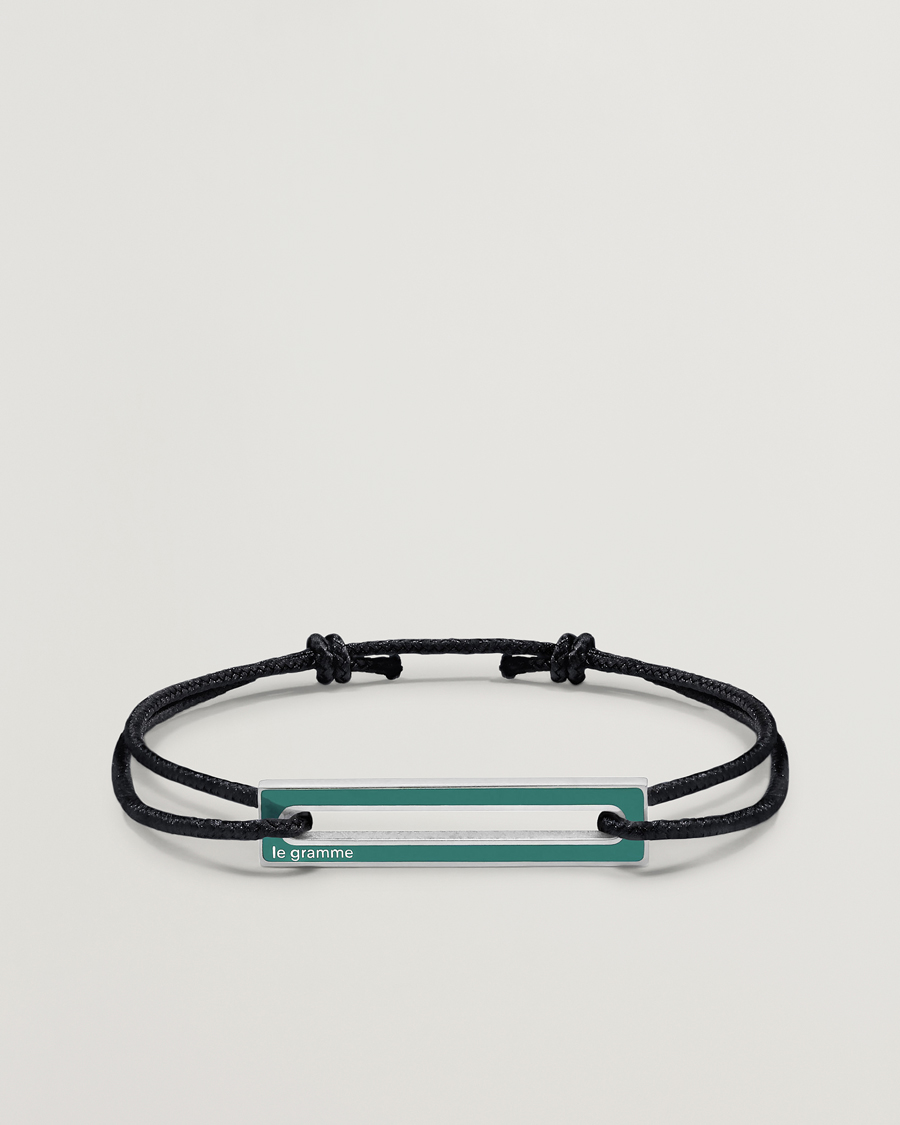 Herre | Smykker | LE GRAMME | Lacquered Cord Bracelet Green