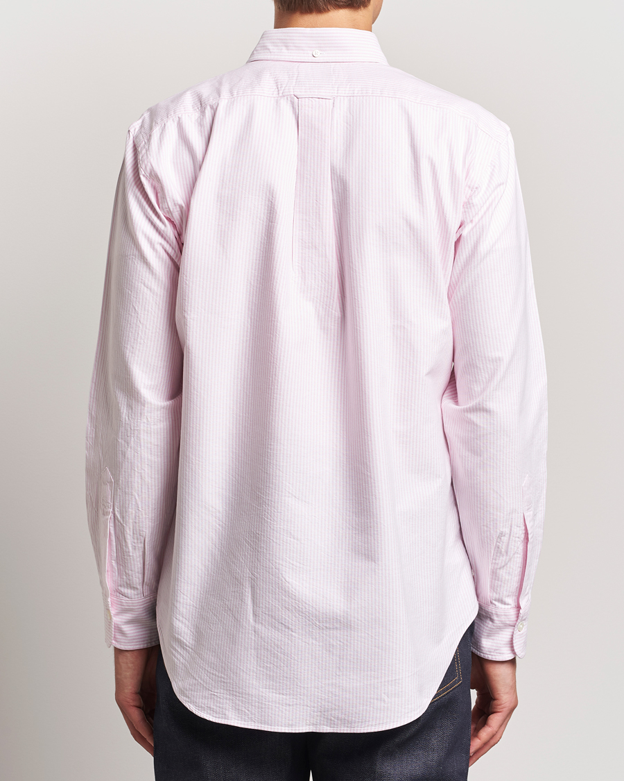 Herre | Skjorter | Kamakura Shirts | Vintage Ivy Oxford Button Down Shirt Pink Stripe